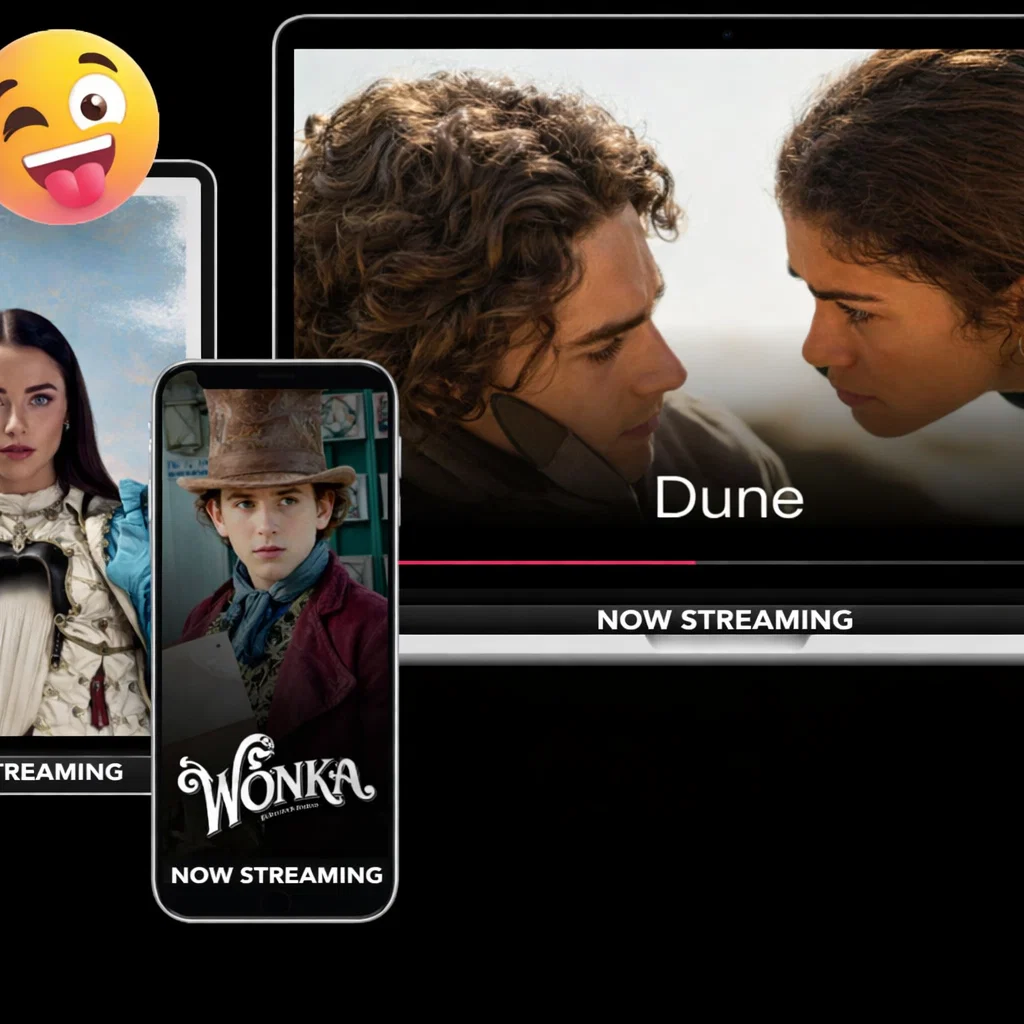 Multiple devices showing same content on phone, tablet, laptop and TV